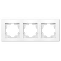 Рамка трехместная горизонтальная серия Афина белая (еврослот) UNIVersal A0045