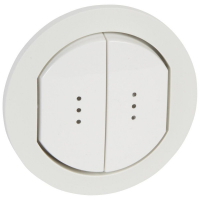 Лицевая панель Legrand Celiane переключателя двухклавишного с подсветкой белая 067804