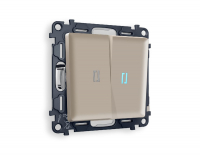 Комплект механизма 2-кл выключателя с подсветкой Ambrella Volt Alfa MA364020