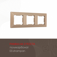 Рамка трехместная Arte Milano 503.03-3.shampan