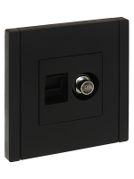 FORTE&PIANO Розетка двойная TV+RJ45 кат.5E FP136 черный IEK FP-AK20-1-K02
