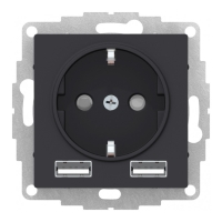 SO + USB Розетка A+A, 5В/2.4А. 2х5В/1.2 А, механизм Systeme Electric AtlasDesign Карбон ATN001030