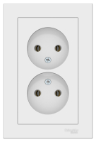 ATLASDESIGN РОЗЕТКА двойная без заземления,16А, в сборе, ЛОТОС Systeme Electric ATN001320