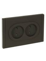 FORTE&PIANO Розетка 2-местная без заземления без защитных шторок безвинтовое крепление 10А FP326 серый IEK FP-R20-10-1-K03