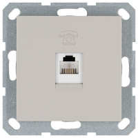 Телефонная розетка RJ11 с накладкой, цвет Тауп Jasmart G6101T