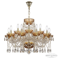 Подвесная люстра Bohemia Ivele Crystal 5413/10+5/240 G Amber/M-1G