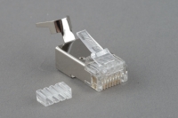 Разъем RJ-458P8C под витую пару категория 6 экранированный для жил 1.35-1.5 с оболочкой 10 шт Hyperline 49340