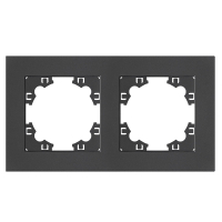 Рамка двухместная горизонтальная серия Афина графит (еврослот) UNIVersal A0044-Gr