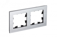 Рамка двухпостовая ATLASDESIGN NATURE, МЕТАЛЛ СЕРЕБРО Systeme Electric ATN312102