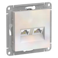 Розетка ATLASDESIGN двойная компьютерная RJ45+RJ45 категория 5E механизм жемчуг Systeme Electric ATN000485