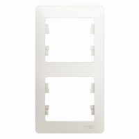 GLOSSA Рамка 2 поста вертикальная перламутр Systeme Electric GSL000606