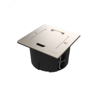 MultiDesk Лючок на 2 модуля IP44 с монтажной коробкой для стены, фальшпола, стола НИКЕЛЬ, тип MDK20 Systeme Electric MDK20102NA