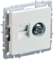 BRITE Розетка двойная TV+RJ45 кат.5E РТВ/РК12-БрЖ жемчуг IEK BR-AK20-1-K36