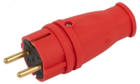 Вилка VX10-R-IP44 каучуковая c заземлением 16А IP44 прямая красная ЭРА Б0055415