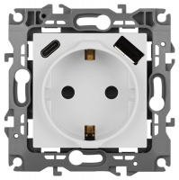 Розетка со шторками с USB type-A+C Эра 12-4108-01 Б0067752