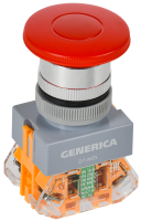 Кнопка D7-MZS Грибок d=22мм 1з+1р с фикс. кр. GENERICA IEK BBG50-11MZS-3-21-K04-G
