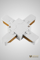 Трековый однофазный X-образный соединитель AM Group AM178 WH