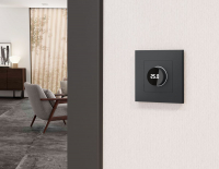 Комплект мех-ма термор-ра с цифровым дисплеем с подсветкой и датчиком для теплого пола Alfa Графит мягкое касание Quant Ambrella Volt MA905810 (AP9058, VM1385)