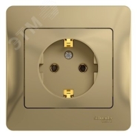 GLOSSA Розетка с заземлением в сборе титан Systeme Electric GSL000442