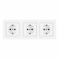 Розетка тройная (трехпостовая) с/з и шторками Arte Milano SET06-3-40-1х3 white