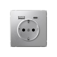ARTGALLERY розетка 16А с 2 USB A+C, 5В/2.4А/3.0А. 2х5В/1.5А. механизм, алюминий Systeme Electric GAL000332
