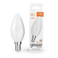 Светодиодная филаментная лампа Gauss Basic Filament E14 4.5W 2700K 1035115
