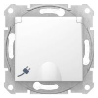 Розетка Schneider Electric Sedna с з/к со шторками и крышкой 16A 250V SDN3100521