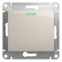 Выключатель одноклавишный, с подсветкой, механизм схема 1а молочный Systeme Electric GSL000913
