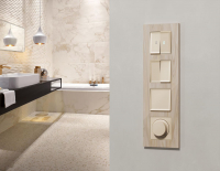 Комплект механизма 2-клавишного перекрестного выключателя 10A-250V Alfa Бежевый матовый Quant Ambrella Volt MA323030 (AP3230, VM125)