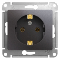 GLOSSA розетка с заземлением графит Systeme Electric GSL001343