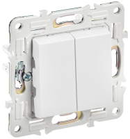 SKANDY Выключатель 2-клавишный 10А SK-V04W арктический белый IEK SK-V20-0-10-K01