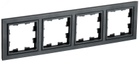 BRITE Рамка 4 поста РУ-4-БрЧ черный IEK BR-M42-K02