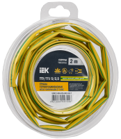Трубка термоусадочная ТТУ нг-LS 5/2.5 желто-зеленая (2м/упак) IEK UDR12-005-D25-002-K52-T