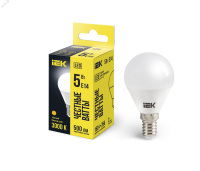 Лампа светодиодная G45 шар 5Вт 230В 3000К E14 IEK LLE-G45-5-230-30-E14