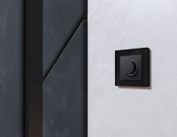 Комплект механизма терморегулятора с датчиком для теплого пола с подсветкой 16A-250V Alfa Черный матовый Quant Ambrella Volt MA805710 (AP8057, VM1381)