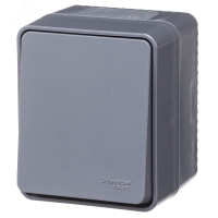 AtlasDesign PROFI IP54 О/У 1-клавишный кнопочный ВЫКЛЮЧАТЕЛЬ 10 АХ, АНТРАЦИТ Systeme Electric ATN544015