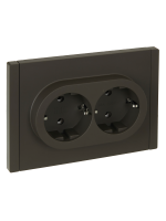 FORTE&PIANO Розетка 2-местная с заземлением без защитных шторок безвинтовое крепление 16А FP324 серый IEK FP-R21-16-1-K03