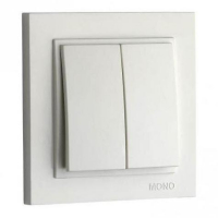 Выключатель двухклавишный Mono Electric Despina 10А 250В белый 102-190025-102