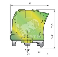 Клемма винтовая 35мм.кв. Земля ZS35 TE Connectivity (Entrelec,Tyco) 1SNK516150R0000