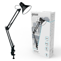 Светильник настольный под лампу E27 х60 Вт 220-240В IP20 480х165 мм Черный струбцина GTL Gauss GAUSS GT0012