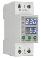 Реле контроля напряжения и тока 1L (230В AC) 63А Релеон RV121823063