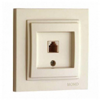 Розетка телефонная Rj45 Cat3 Mono Electric Despina крем 102-170005-124