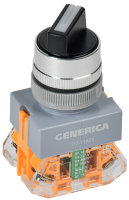 Переключатель D7-11X22 2 полож. 1з+1р возв. черный GENERICA IEK BSW50-11X22-3-22-2-K02-G