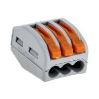 Клемма СМК 222-413 с рычагом 3 отверстия 0.08-2.5(4.0)мм2 (100шт.) EKF plc-smk-413