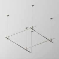 Основание квадратное двухуровневое на тросовых подвесах Hang для трековых светильников Maytoni Technical Flarity TFC-Flar-H08-PT