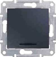 Переключатель кнопочный с синей подсветкой Schneider Electric Sedna 10A 250V SDN1520170