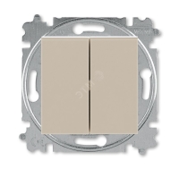 Переключатель двухклавишный Levit кофе макиато / белый ABB 3559H-A52445 18W 2CHH595245A6018