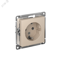 ATLASDESIGN РОЗЕТКА с заземлением, 16А, механизм, ПЕСОЧНЫЙ Systeme Electric ATN001243