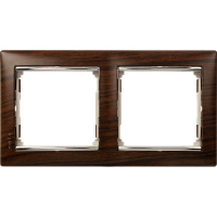 VALENA Рамка 2 поста горизонтальная темное дерево/серебро Legrand 770372