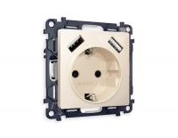 Комплект механизма розетки 2USB A+A 18W (быстрая зарядка) с/з Ambrella Volt Alfa MA309010